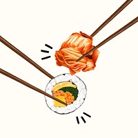 Kimbap & Kimchi, Korean food illustration