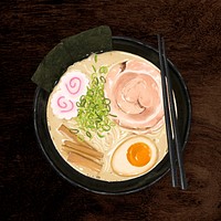 Ramen noodle, Japanese food illustration