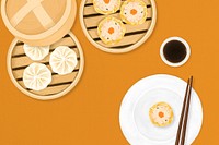 Chinese Dim Sum background, food illustration