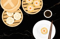 Chinese Dim Sum background, food illustration