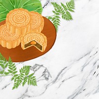 Mooncake salted egg background, Chinese dessert illustration