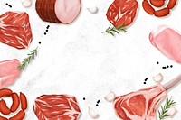 Butchery frame background, raw meat illustration