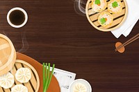 Chinese Dim Sum background, Asian food border