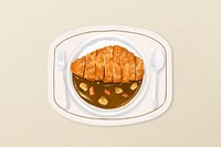 Japanese curry with pork cutlets food illustration