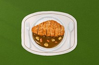 Japanese curry with pork cutlets food illustration