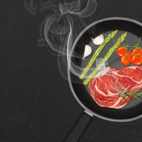 Homemade beef steak background, food illustration