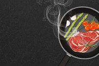 Homemade beef steak background, food illustration