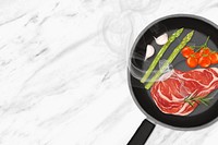 Homemade beef steak background, food illustration