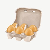 Egg carton, food collage element psd