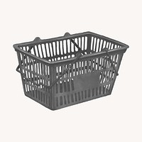 Gray shopping basket, illustration