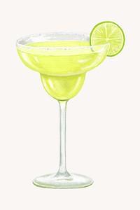 Margarita cocktail, alcoholic drinks illustration