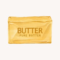 Pure butter, dairy product illustration