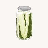 Jar of pickles, vegetable food illustration