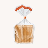 Bread loaf, breakfast food illustration