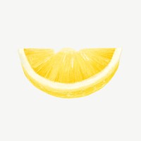 Lemon slice, fruit collage element psd 