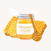 Organic honey jar, food illustration