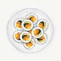 Kimbap, Korean food collage element  psd