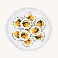 Kimbap, Korean food illustration