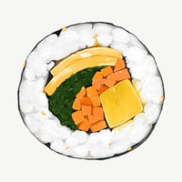 Kimbap, Korean food collage element  psd