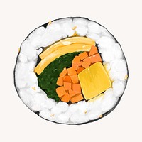 Kimbap, Korean food illustration