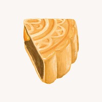 Chinese Mooncake, dessert food illustration