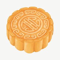 Chinese Mooncake, dessert food collage element  psd