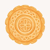 Chinese Mooncake, dessert food illustration