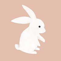 Cute white rabbit, animal illustration