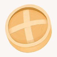 Dim sum bamboo basket, object illustration