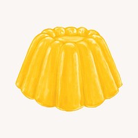 Yellow jello pudding, dessert illustration