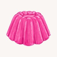 Pink jello pudding, dessert illustration