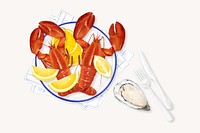 Lobster, crawfish, seafood illustration