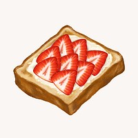 Strawberry toast, breakfast food illustration