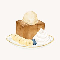 Honey toast dessert, food illustration