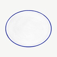 White ceramic plate, object collage element psd