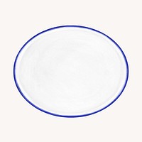 White ceramic plate, object illustration