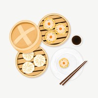 Chinese Dim Sum, Asian food collage element  psd