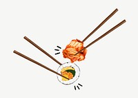 Kimbap & Kimchi, Korean food collage element  psd