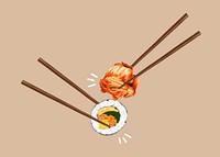 Kimbap & Kimchi, Korean food illustration