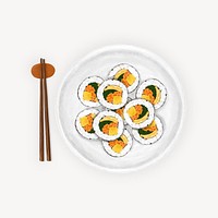 Kimbap, Korean food illustration