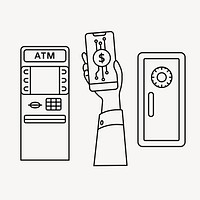 Financial technology line art vector