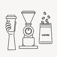 Coffee shop line art vector