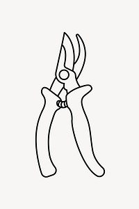 Pruning shears line art vector