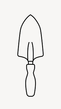 Trowel line art vector