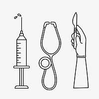 Medical set line art vector