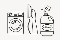 Laundry set line art vector