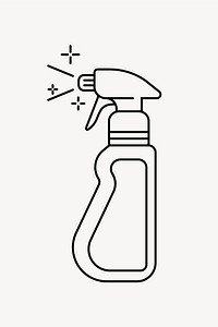 Spray bottle line art vector