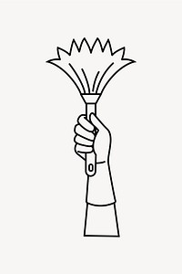 Feather duster line art vector