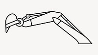 Excavator bucket line art vector