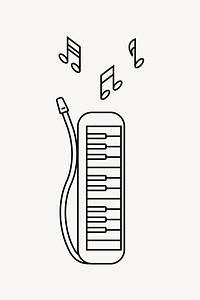 Melodica  line art collage element